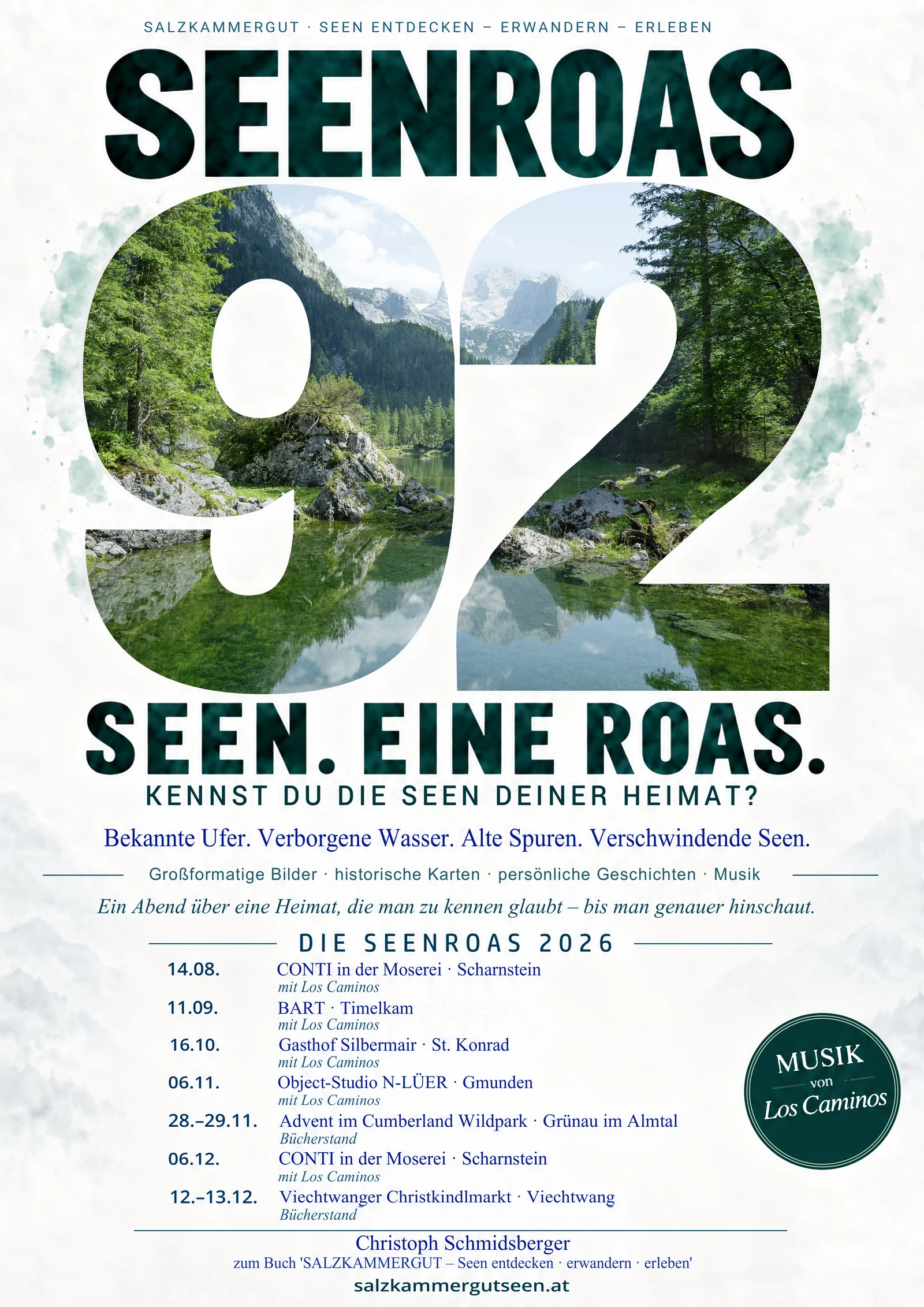SEENROAS – 92 Seen. Eine Roas. Das Seenmotiv aus dem Veranstaltungsplakat.