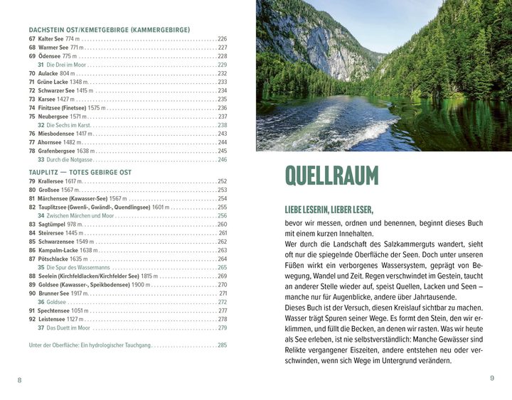 Inhaltsverzeichnis und Vorwort „Quellraum“